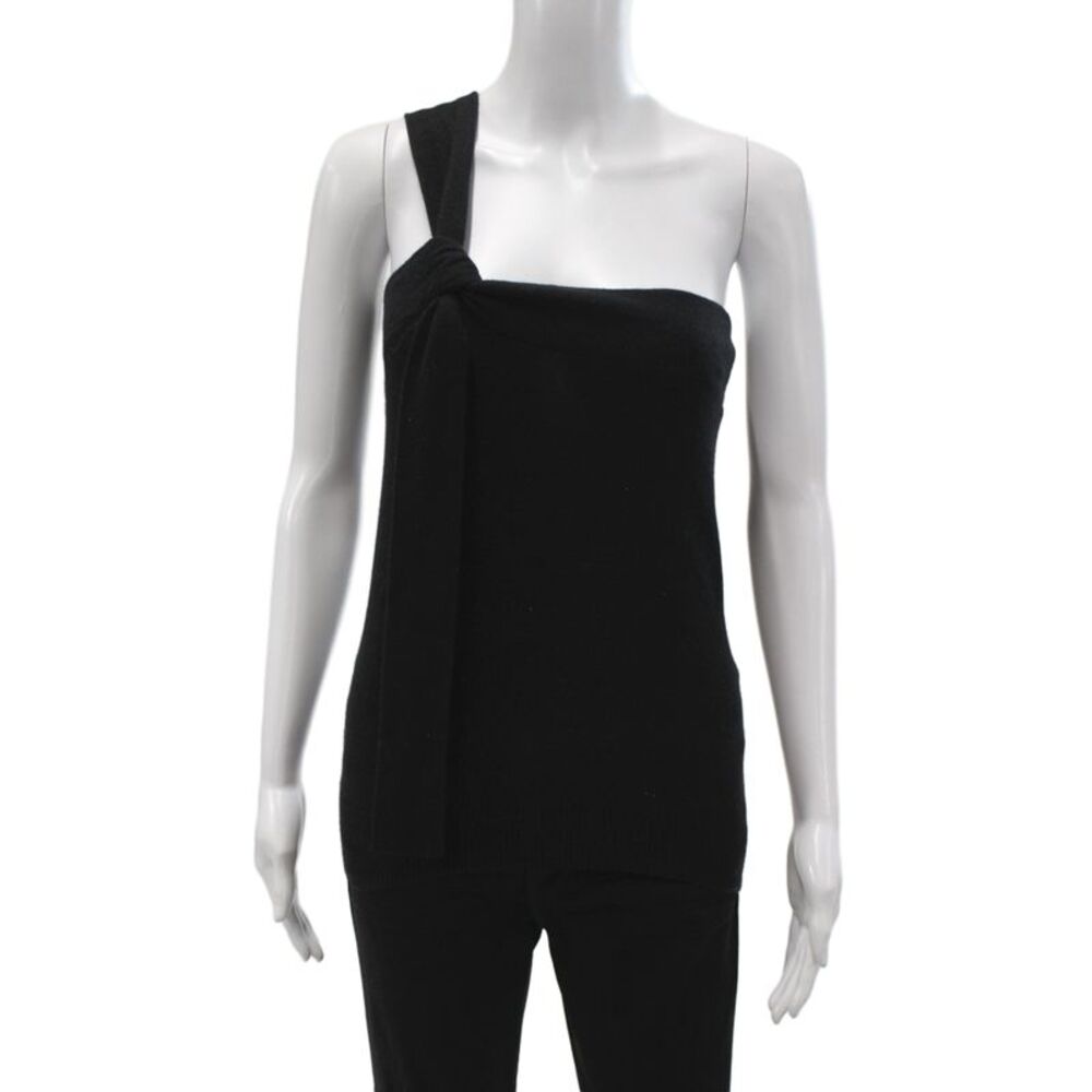 Autumn Cashmere Womens Black Sleeveless Scoop Neck Pullover Sweater Size S
